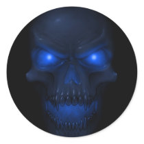 Blue Glowing Skull stickers