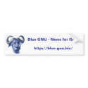 Blue GNU - Bumper Sticker bumper stickers