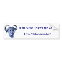 Blue GNU - Bumper Sticker bumper stickers