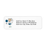 Blue Go Team Cheerleader T-shirts and Gifts Return Address Label