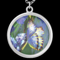 Blue Goddess Butterfly Wearable Art Necklace necklaces