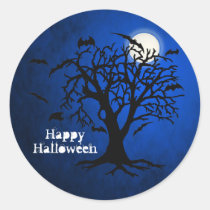 Blue Going Batty Halloween Stickers