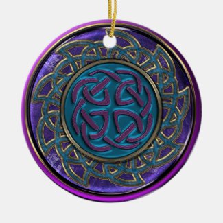 Blue, Gold and Purple Celtic Mandala Ornament