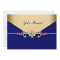 Blue Gold Blue Corporate Party Event Template Custom Announcements