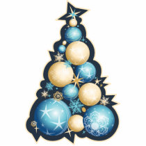 Blue & Gold Bubbles Christmas Tree photo sculptures
