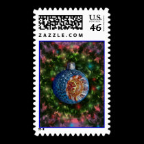Blue Gold Bulb Card stamps