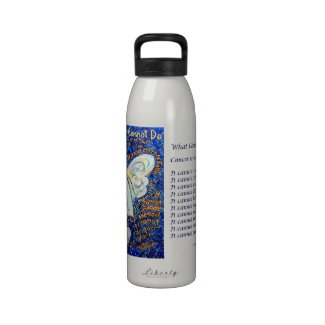 Blue & Gold Cancer Cannot Do Angel Water Bottle