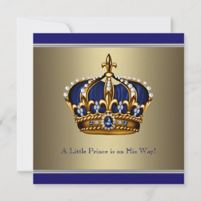  Prince Baby Shower Invitations on Blue Gold Crown Little Prince Boy Baby Shower Invitations From Zazzle