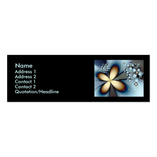 Blue Gold Cute Abstract Floral Business Card Templates (front side)