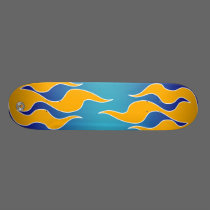 Blue & Gold Flame Board skateboards