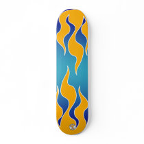 Blue & Gold Flame Board skateboards by BulldogHavenNW Blue & Gold Flame Board skateboards