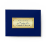 Blue, Gold Floral A2 Envelope for RSVP Card envelopes