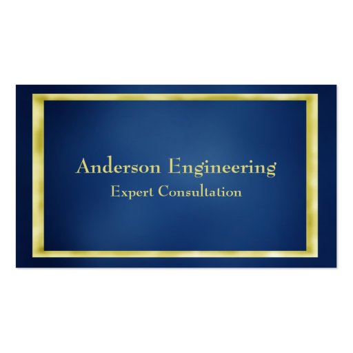 Blue Gold Frame Professional Business Card