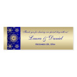 Blue, Gold Glittery Snowflakes Wedding Favor Tag 2 Business Cards