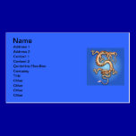 BLUE GOLD GOLDEN DRAGON FANTASY CHARACTER CREATURE business cards