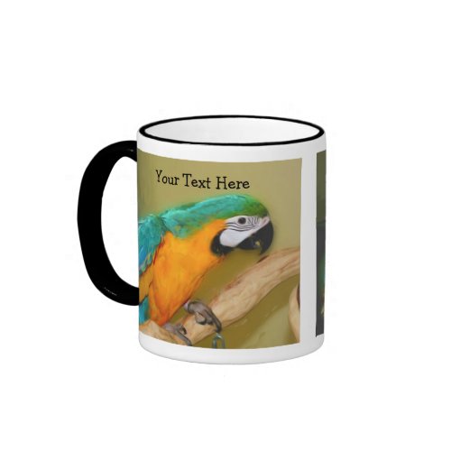 Blue Gold Macaw Parrot Customizable Mug mug