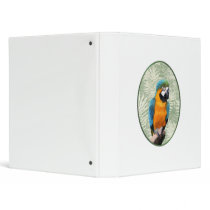 Blue & Gold Macaw with Jungle Background Vinyl Binder