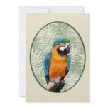 Blue &amp; Gold Macaw with Jungle Background Custom Invitation