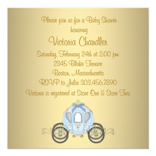 Blue & Gold Prince Baby Shower Invitations