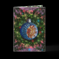 Blue Gold Reflector Bulb Card