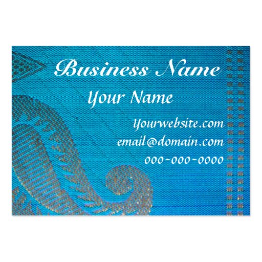 Blue & Gold Silk Paisley Cloth Business Card