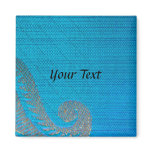 Blue & Gold Silk Paisly Cloth magnets