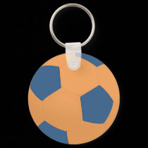 Blue & Gold Soccer Ball Keychain