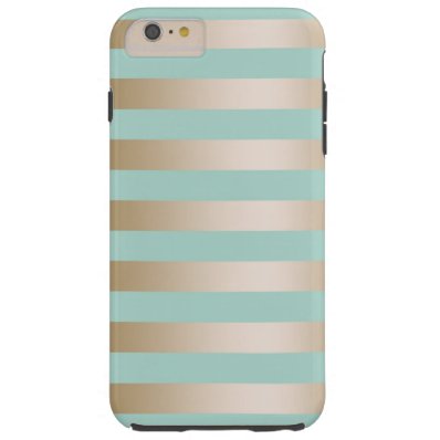 Blue Gold Stripes barely there Iphone 6 plus case