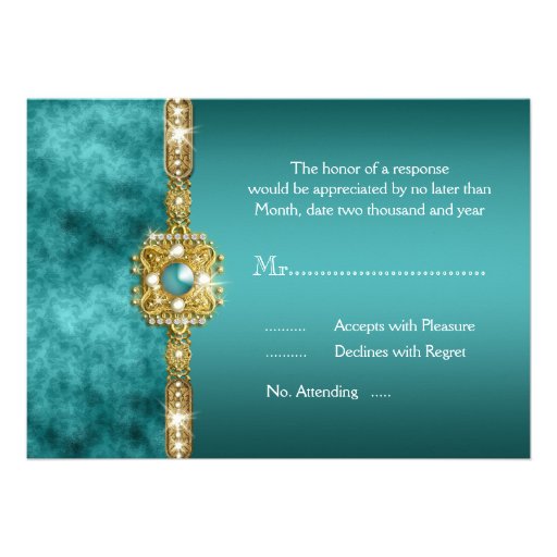 Blue gold wedding engagement birthday custom invitation