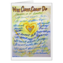 Blue & Gold What Cancer Cannot Do Greeting Card