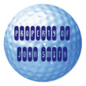 Blue Golf  Ball Property of Name Stickers sticker