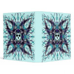 Blue Gothic Skull Fractal 3-Ring Binder