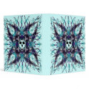 Blue Gothic Skull Fractal 3-Ring Binder