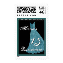 BLUE Gown - 15th Quinceanera Stamps