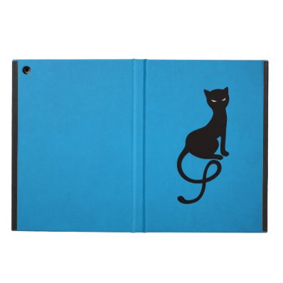 Blue Gracious Evil Black Cat Folio Cover For iPad Air