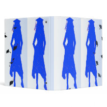 Blue Grad Girl Silhouettes Binders