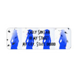 Blue Grad Girl Silhouettes Custom Return Address Label