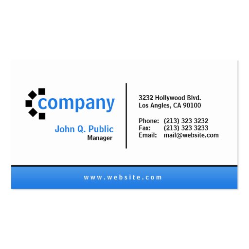 Blue Gradient Bottom Business Card (front side)