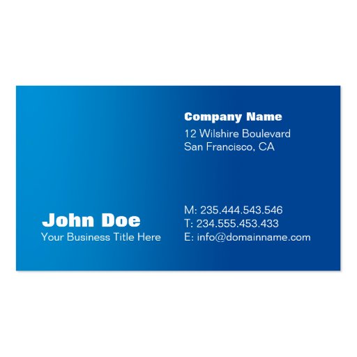 Blue Gradient Custom Business Card Template