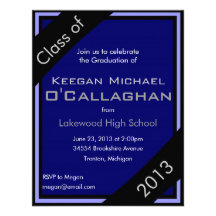 Blue Graduation Party Invitation