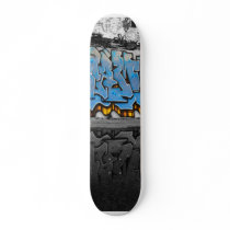 Blue graffiti skateboards
