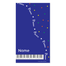 Blue Grand Piano Business Card