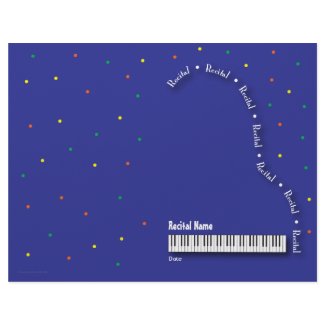 Blue Grand Piano Recital Blank letterhead