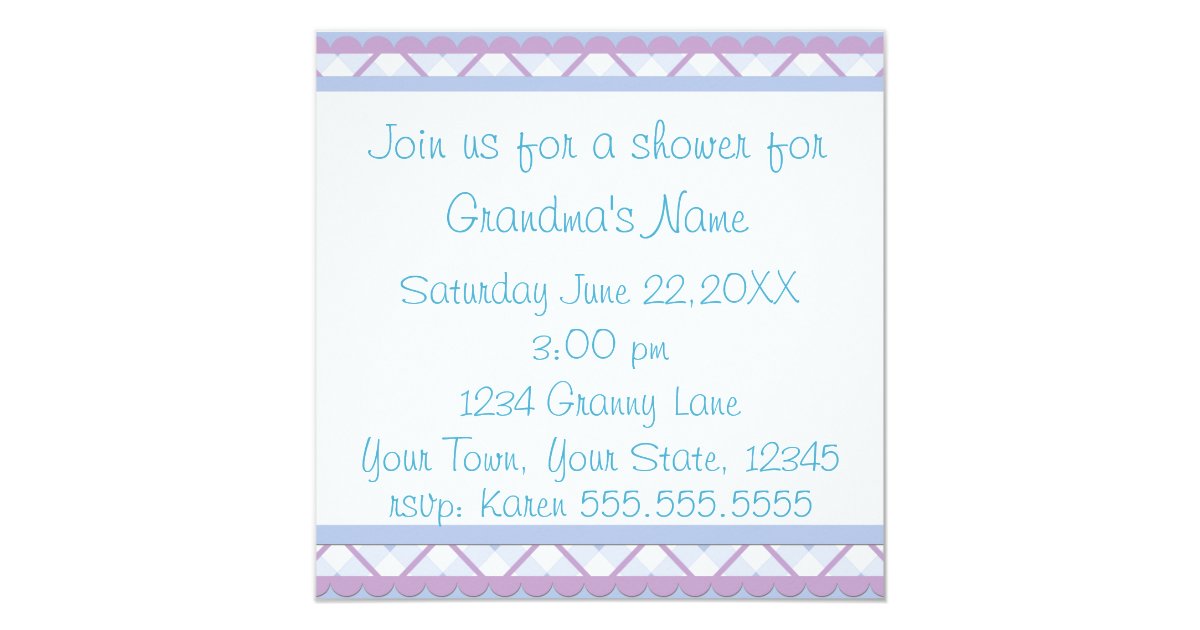 Blue Grandma Baby Shower Card Zazzle