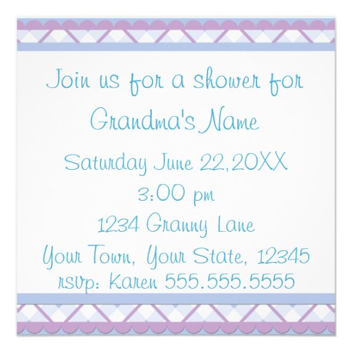 Blue Grandma Baby Shower Custom Announcement