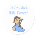 Blue Grandmas Little Monkey Sticker