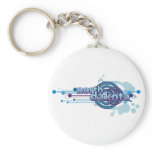 Blue Graphic Circle North Dakota Keychain