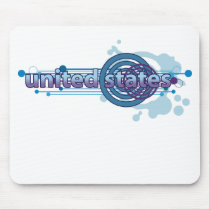 Blue Graphic Circle United States Mouse Pad