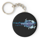 Blue Graphic Circle Vermont Keychain Dark