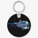 Blue Graphic Circle West Virginia Keychain Dark